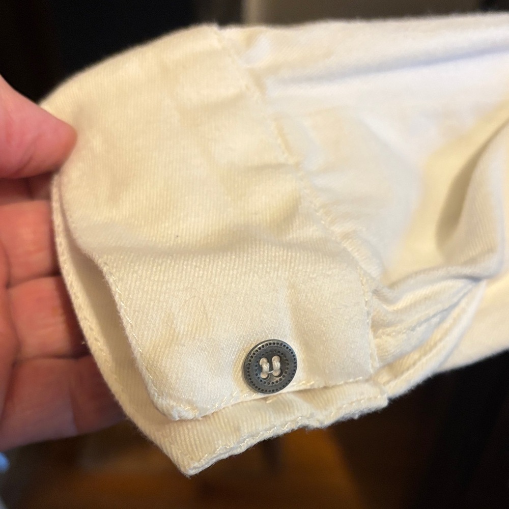White Ruffled Button-Up Shirt - Picture 4 of 4